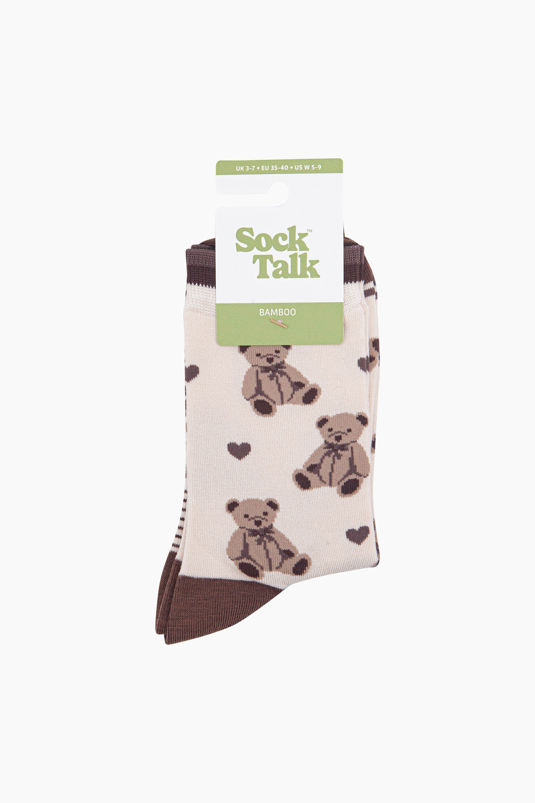 Teddy-Bear-Women's-Bamboo-Socks-in-Cream-In-Packaging