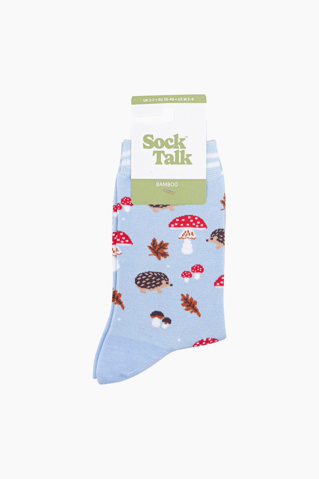 Hedgehog-Women's-Bamboo-Socks-in-Icy-Blue-In-Packaging