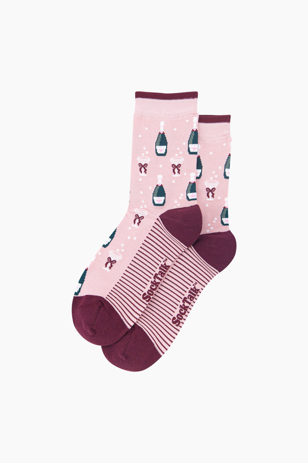 Champagne-Women's-Bamboo-Socks-in-Soft-Pink-Laid-Flat