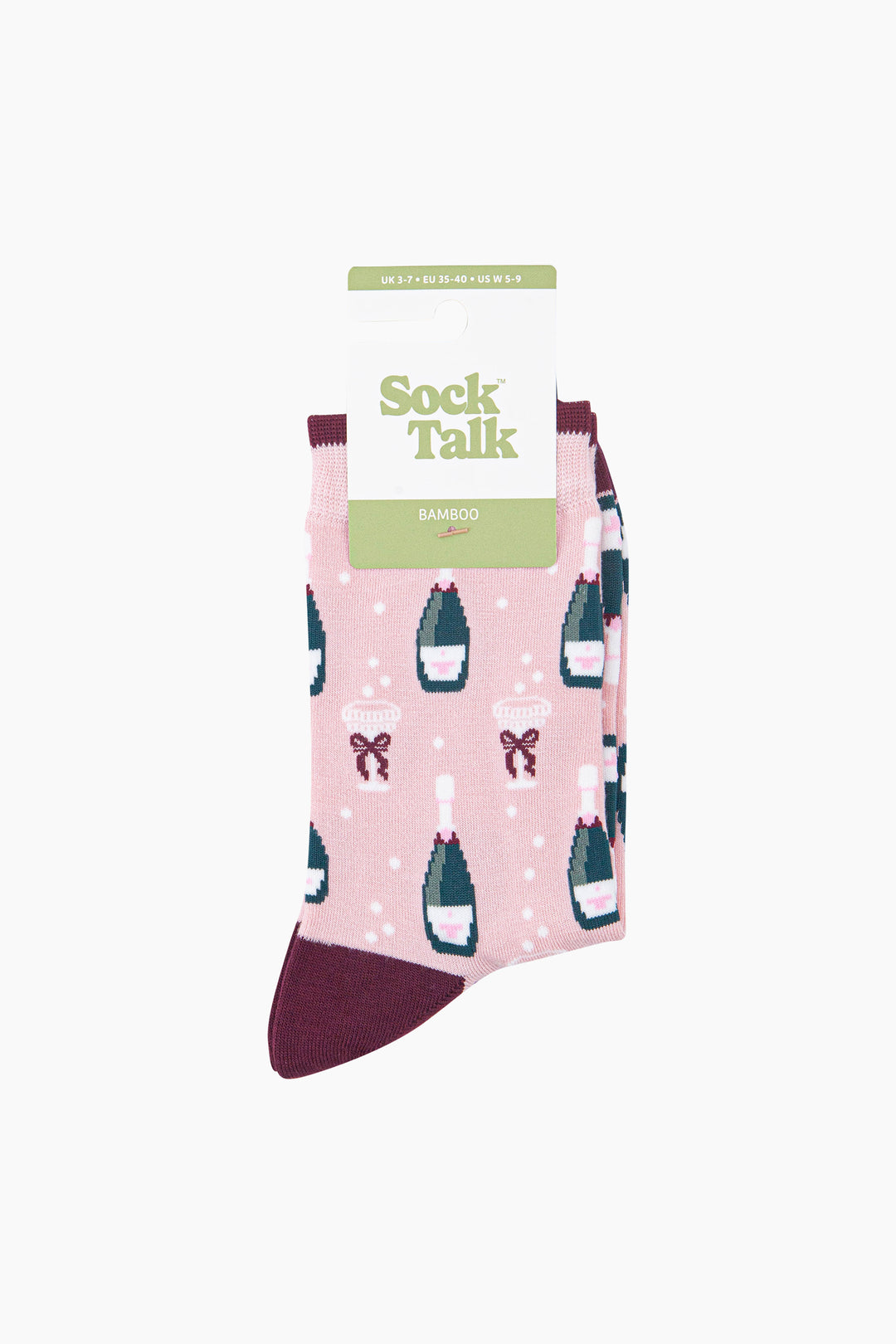 Champagne-Women's-Bamboo-Socks-in-Soft-Pink-In-Packaging