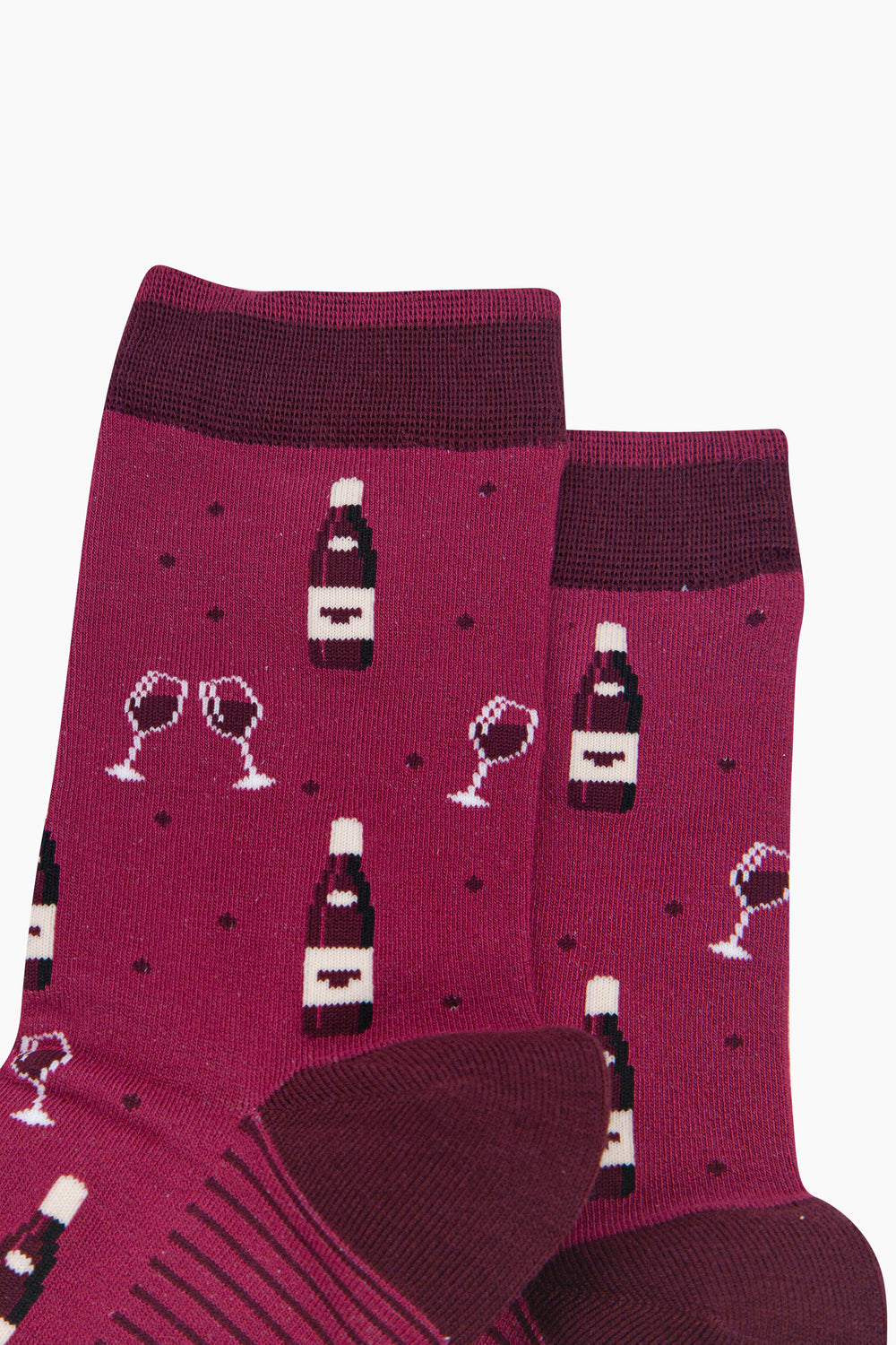 Red-Wine-Women's-Bamboo-Socks-in-Burgundy-Close-Up