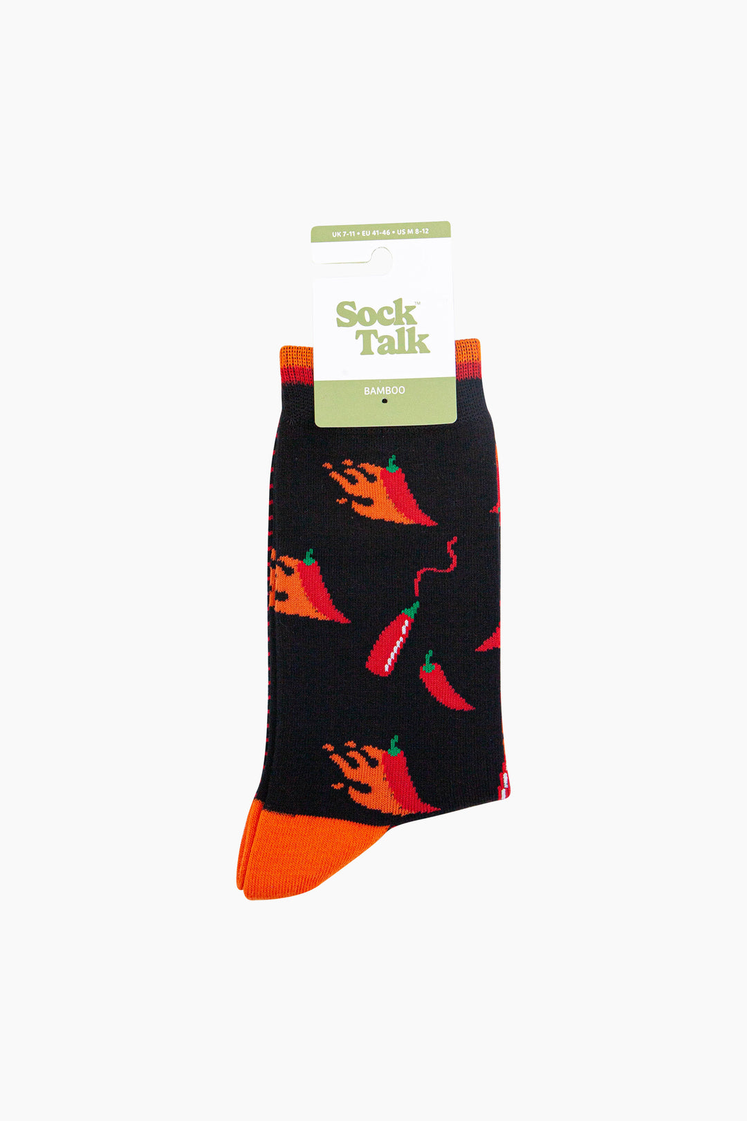 Hot-Chillies-Bamboo-Socks-in-Black-In-Packaging