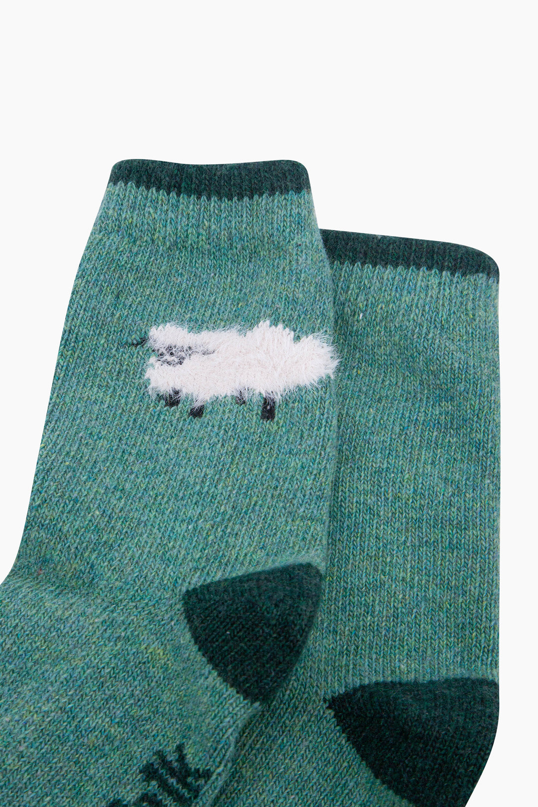 Sheep-Wool-Fluffy-Element-Socks-in-Green-Close-Up