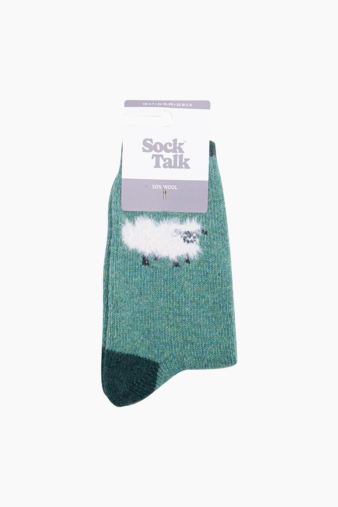 Sheep-Wool-Fluffy-Element-Socks-in-Green-In-Packaging