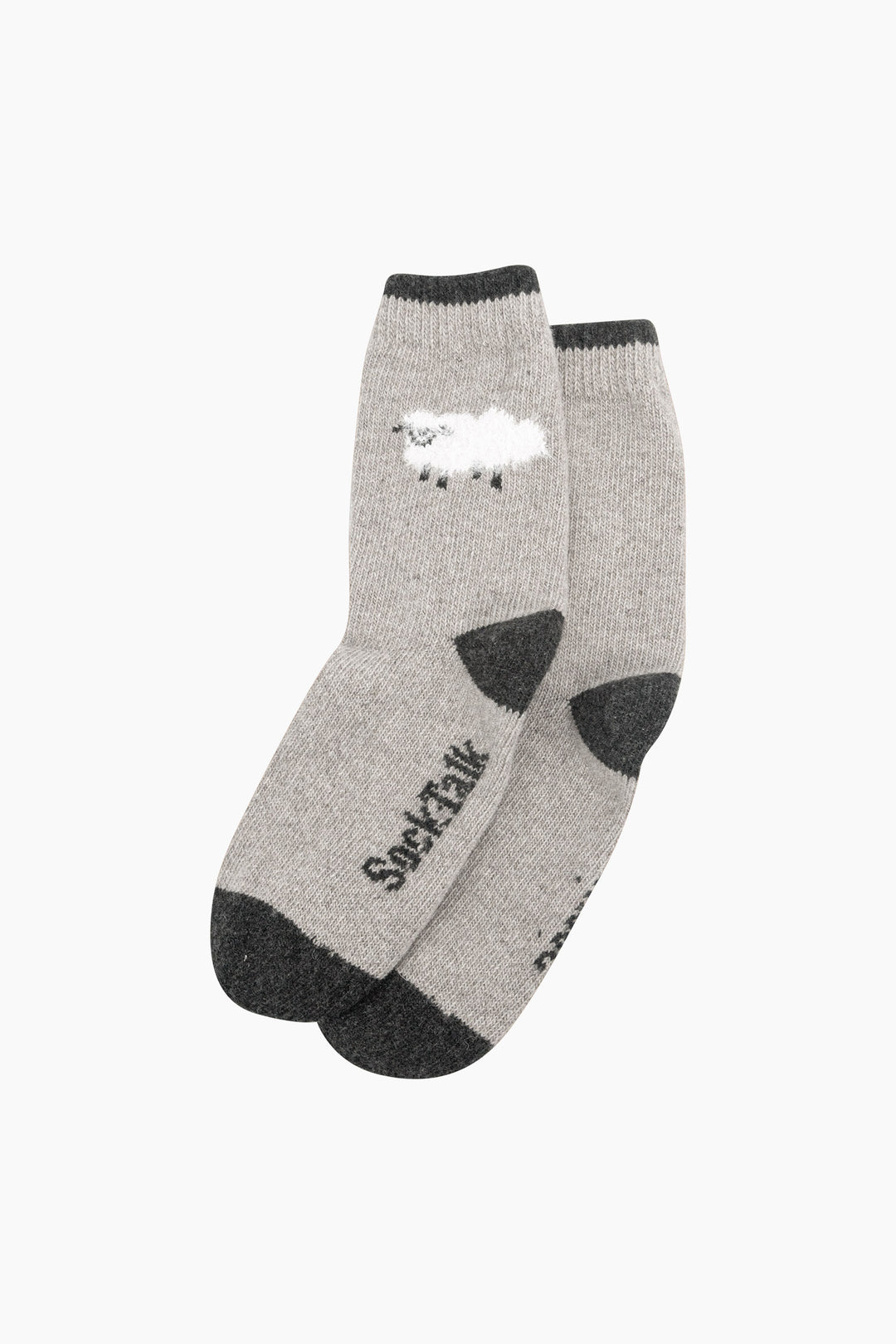 Sheep-Wool-Fluffy-Element-Socks-in-Light-Grey-Marl-Laid-Flat
