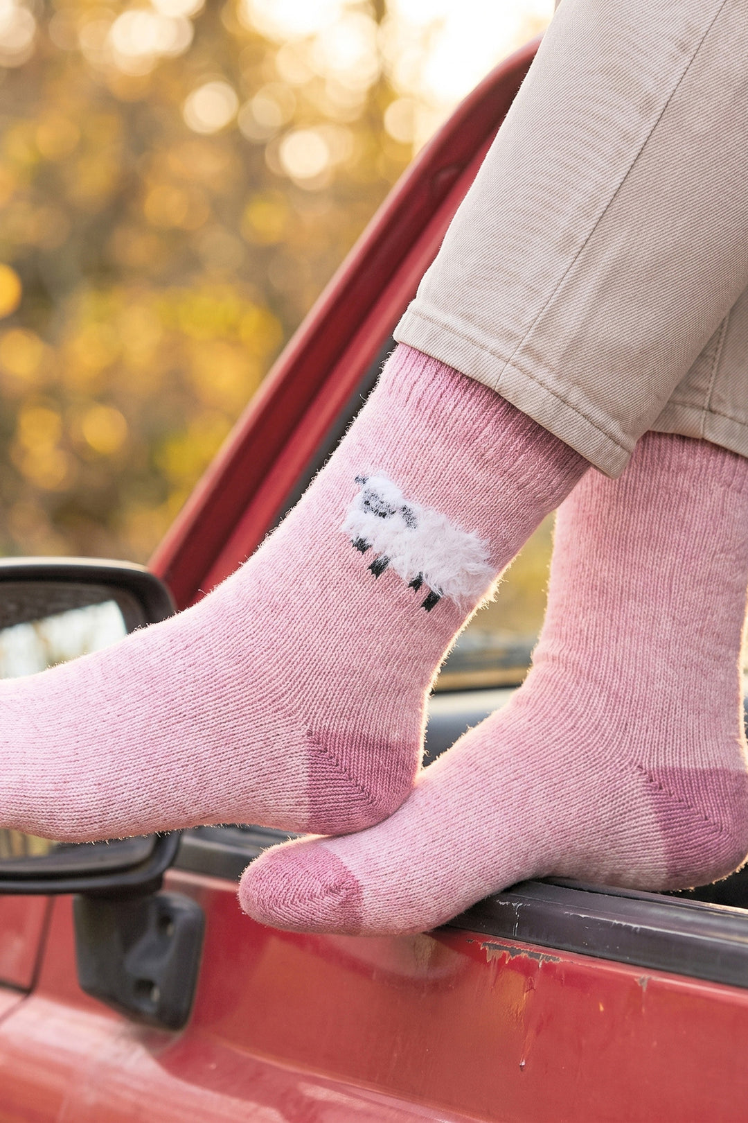 Sheep-Wool-Fluffy-Element-Socks-in-Pink