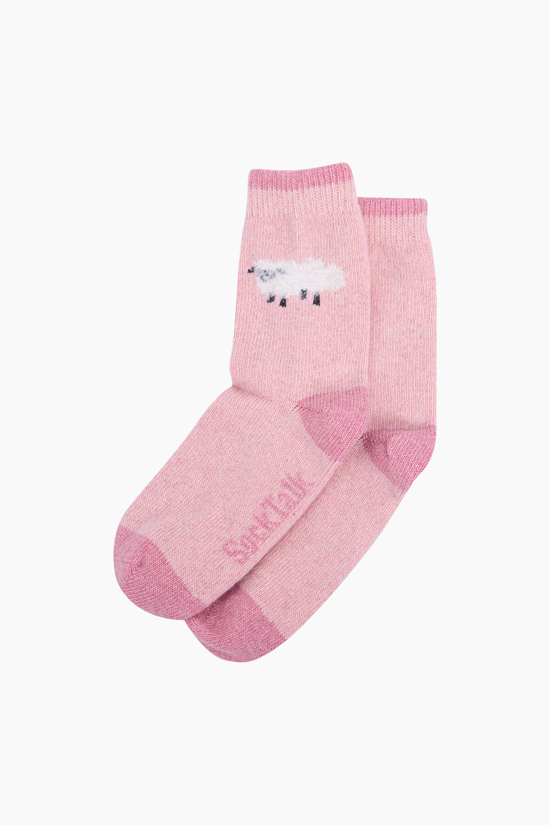 Sheep-Wool-Fluffy-Element-Socks-in-Pink-Laid-Flat