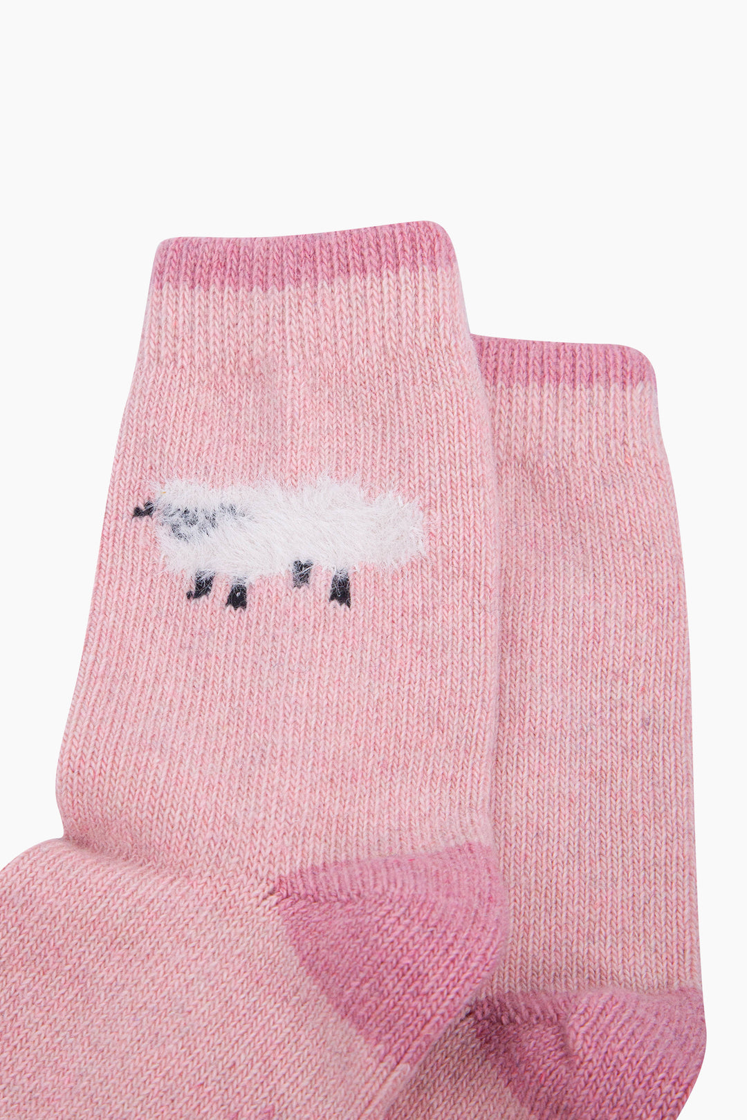 Sheep-Wool-Fluffy-Element-Socks-in-Pink-Close-Up