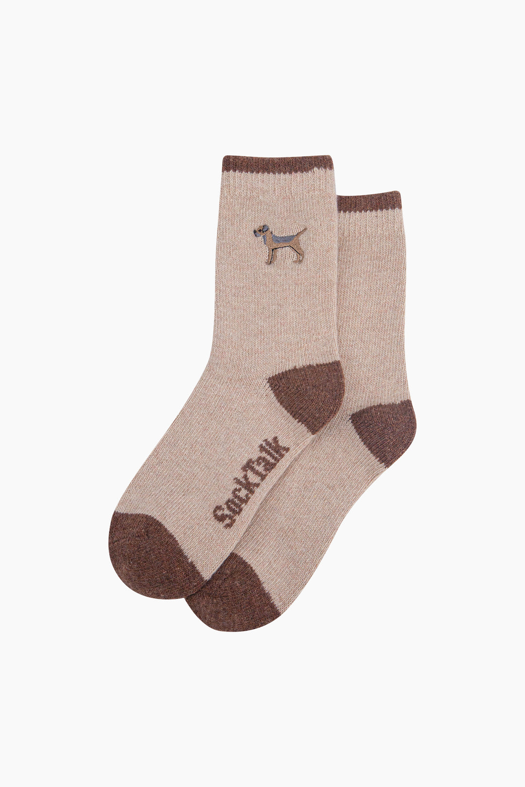 Border-Terrier-Embroidered-Wool-Socks-in-Oatmeal-Laid-Flat