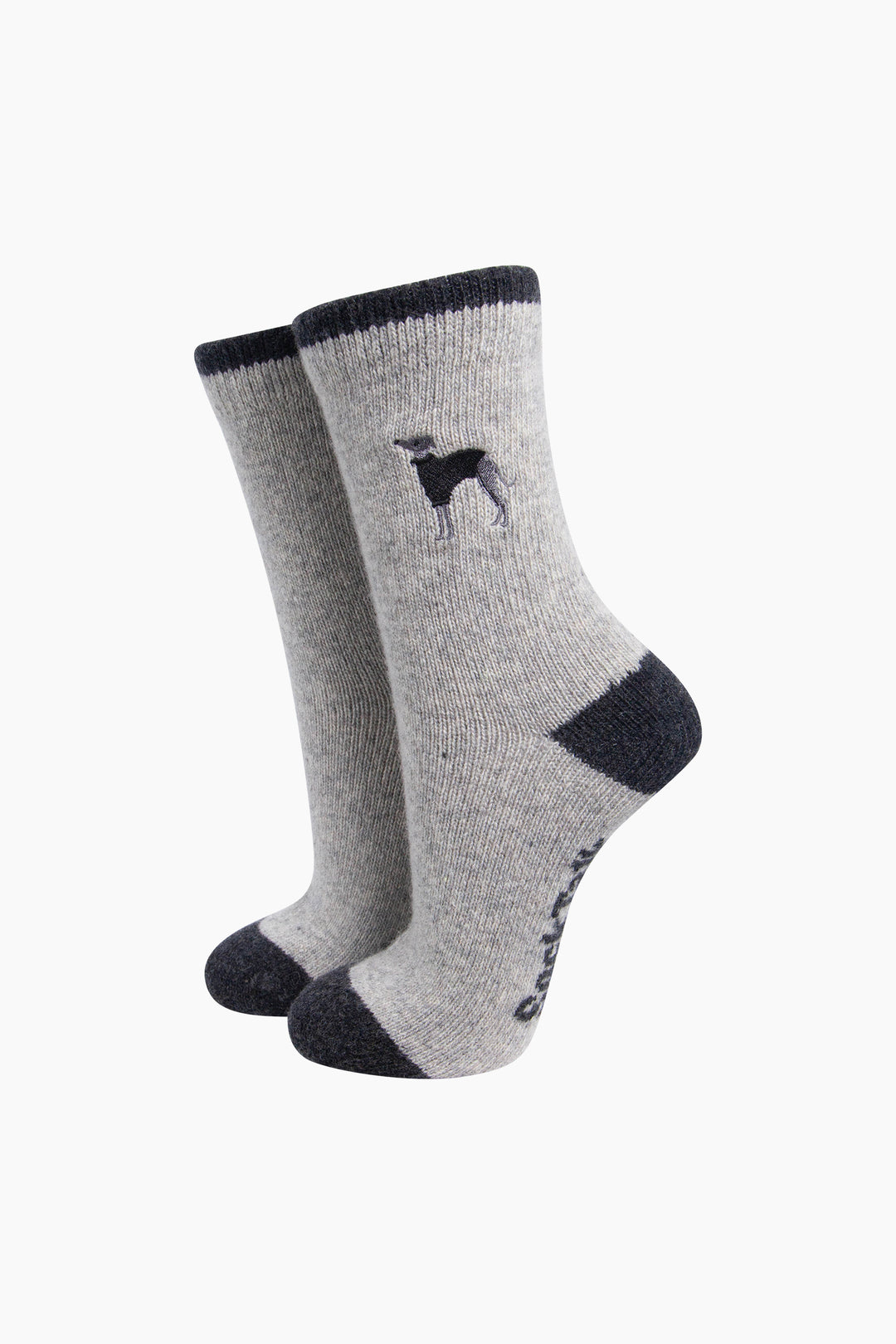Greyhound-Embroidered-Wool-Socks-in-Grey-Marl-On-Mannequin