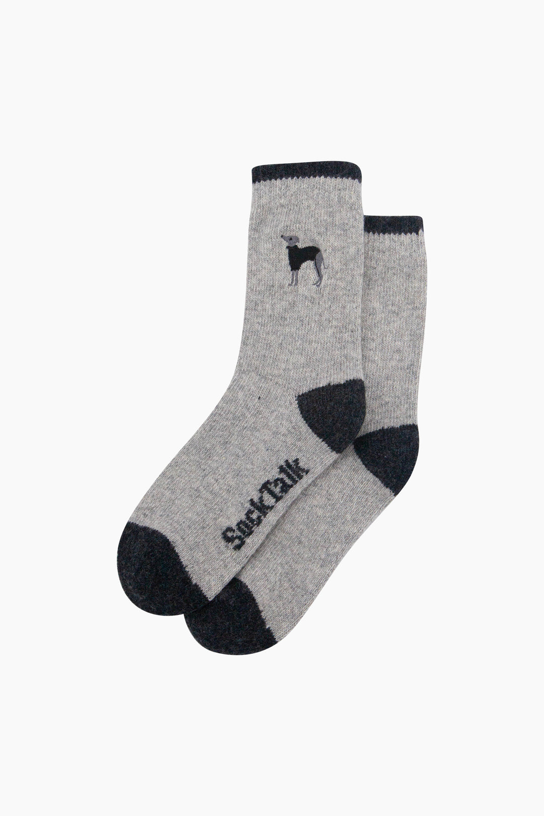 Greyhound-Embroidered-Wool-Socks-in-Grey-Marl-Laid-Flat
