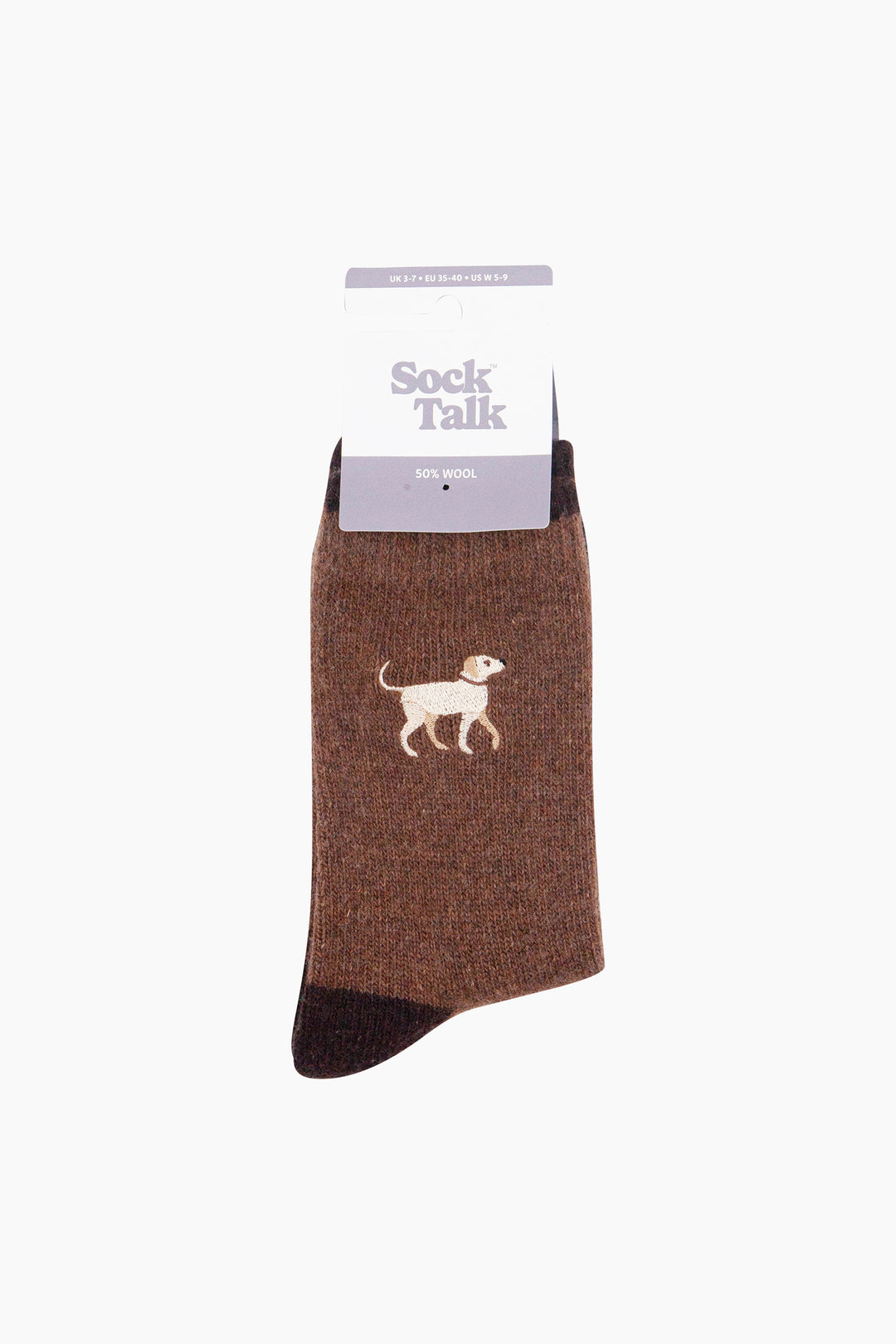 Golden-Labrador-Embroidered-Wool-Socks-in-Brown-In-Packaging