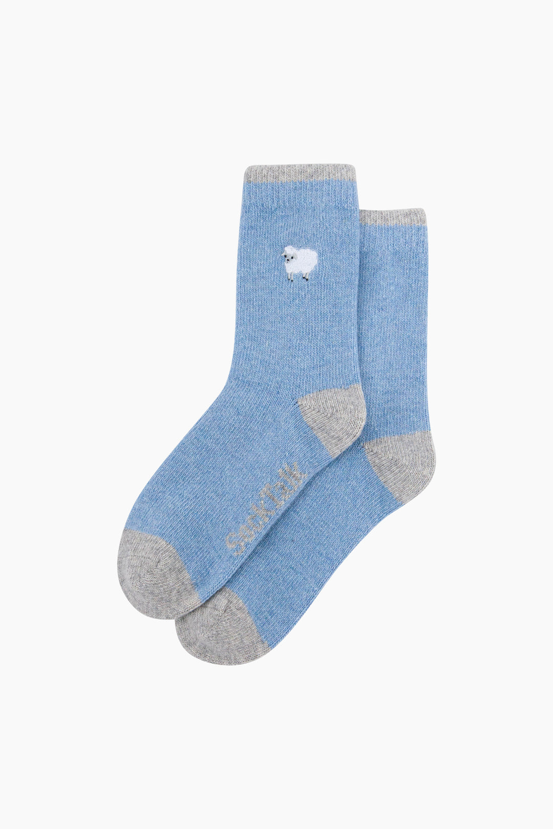 Sheep-Embroidered-Wool-Socks-in-Sky-Blue-Laid-Flat