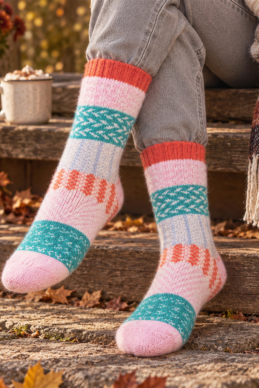 Block-Patterned-Wool-Socks-in-Cream/Multi