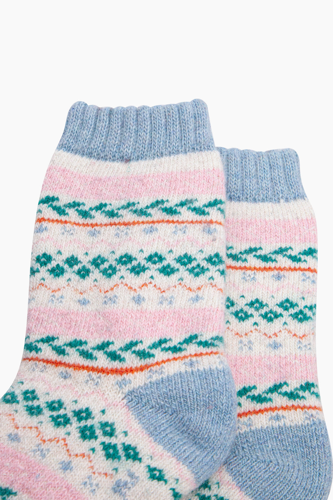Fair-Isle-Patterned-Wool-Socks-in-Cream/Multi-Close-Up