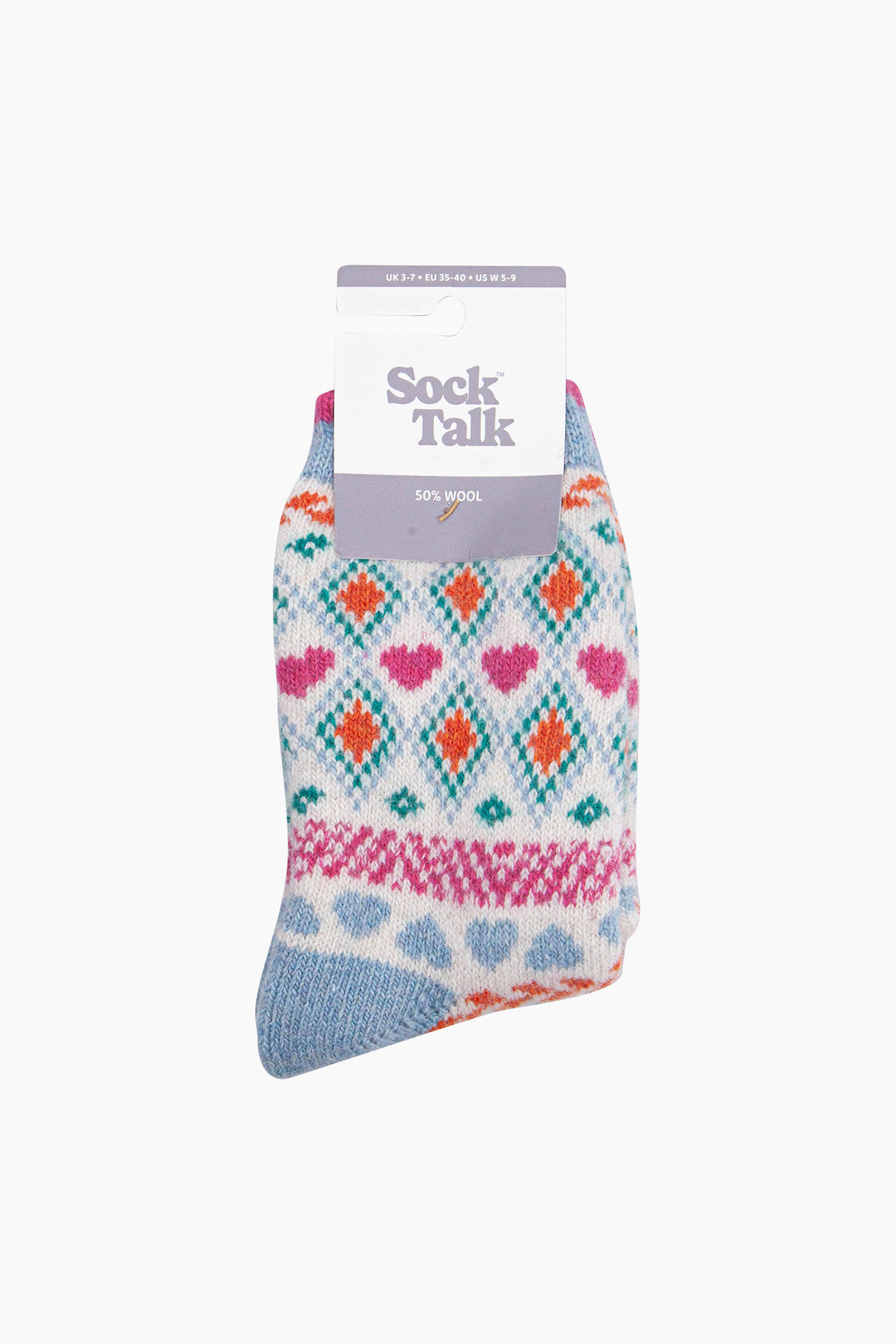 Scandi-Heart-Patterned-Wool-Socks-in-Red/Cream-In-Packaging