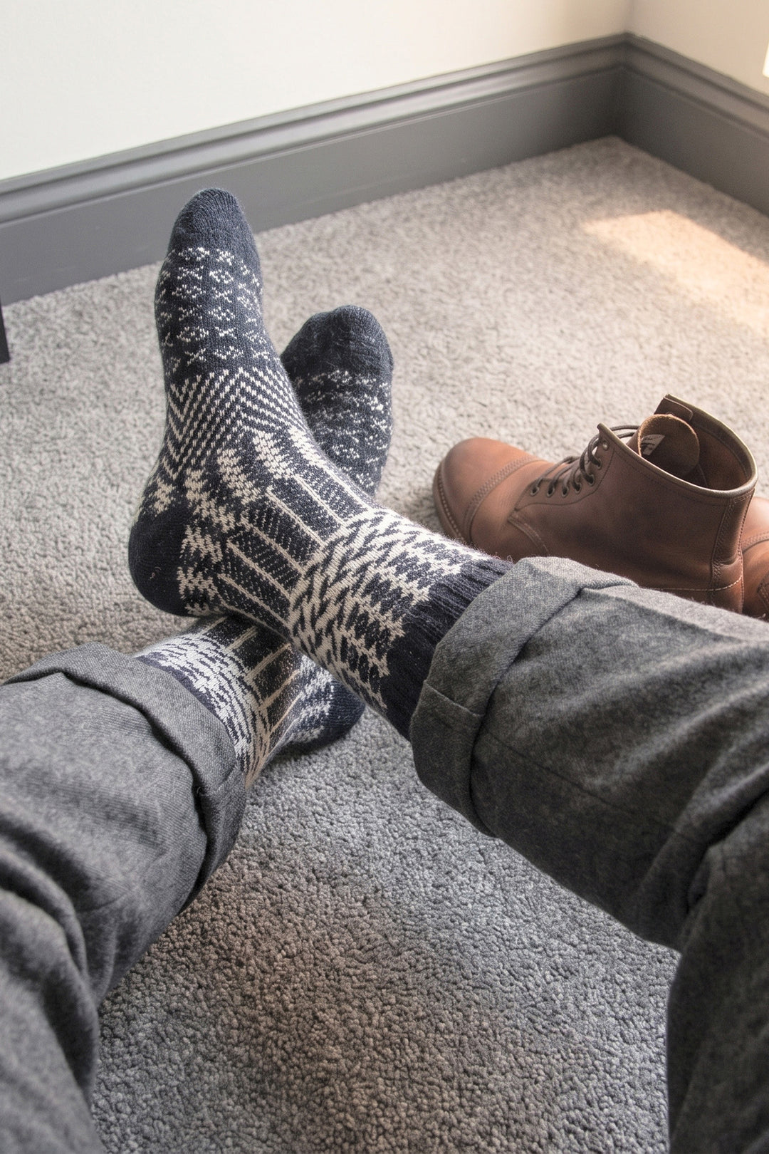 Block-Patterned-Wool-Socks-in-Black