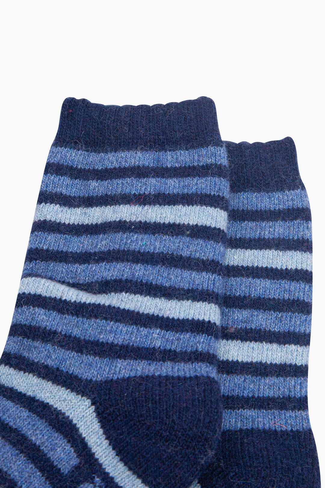 Stripe-Patterned-Wool-Socks-in-Navy-Blue/Denim-Close-Up
