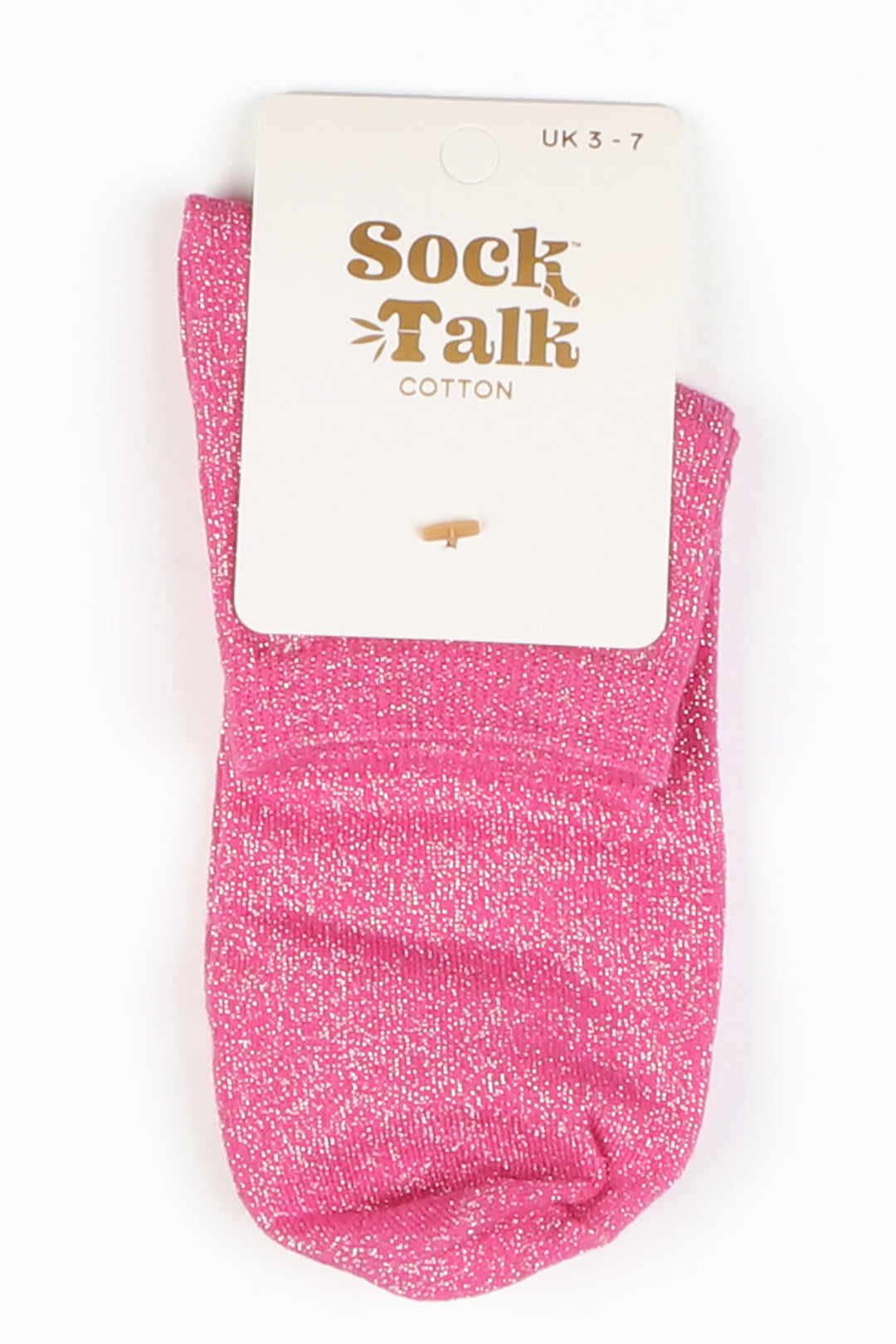 Cotton Blend All Over Glitter Anklet Socks in Pink