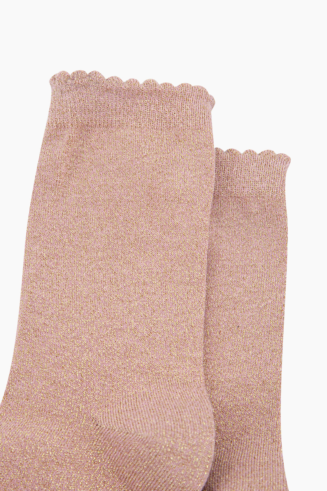 Plain Combed Cotton Glitter Socks in Pink