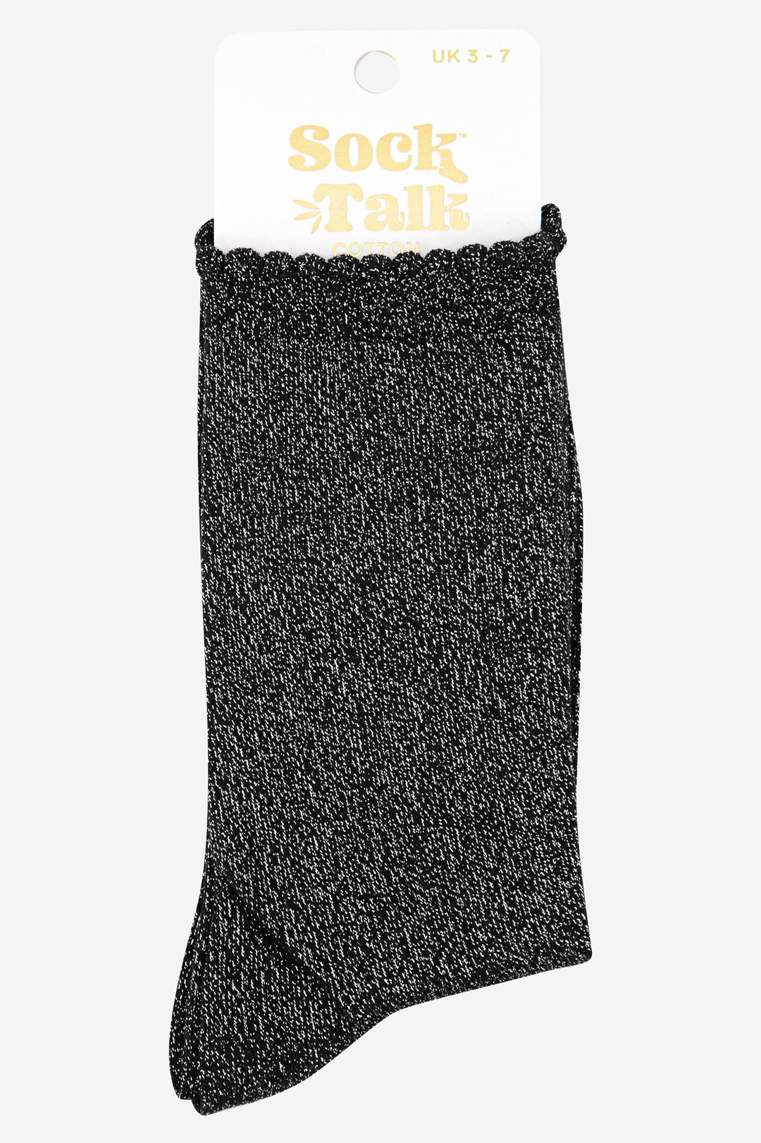 Plain-Combed-Cotton-Glitter-Socks-in-Black-Silver-In-Packaging