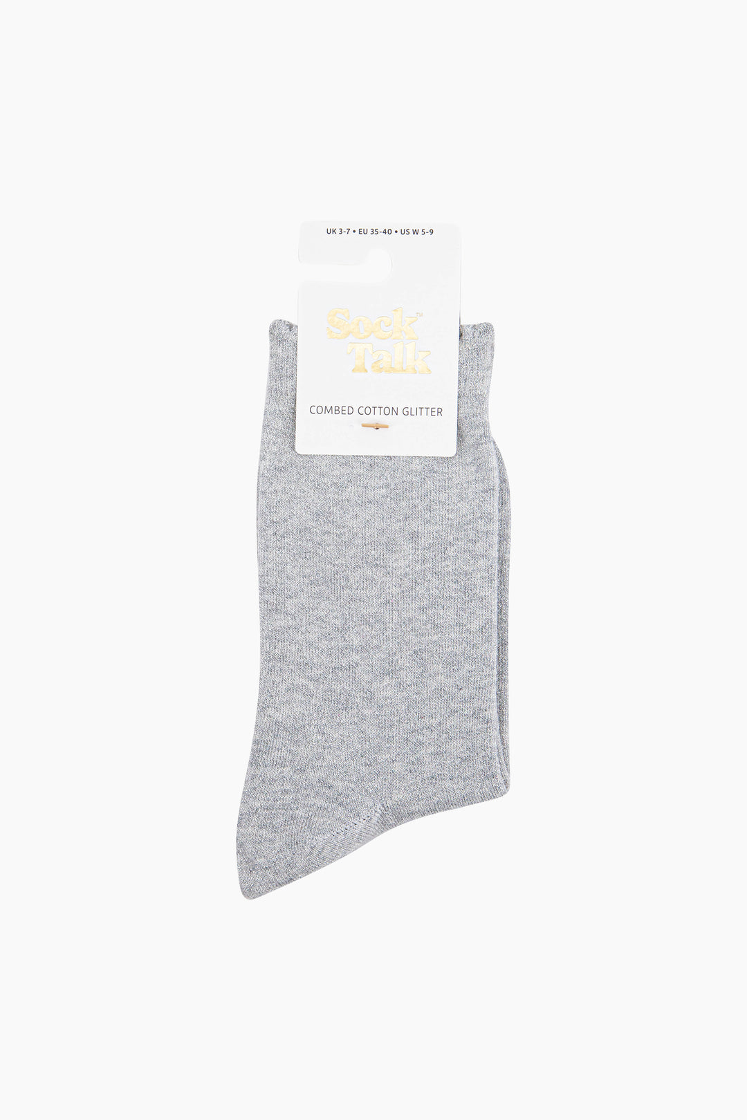 Plain-Combed-Cotton-Glitter-Socks-in-Light-Grey-Marl-In-Packaging