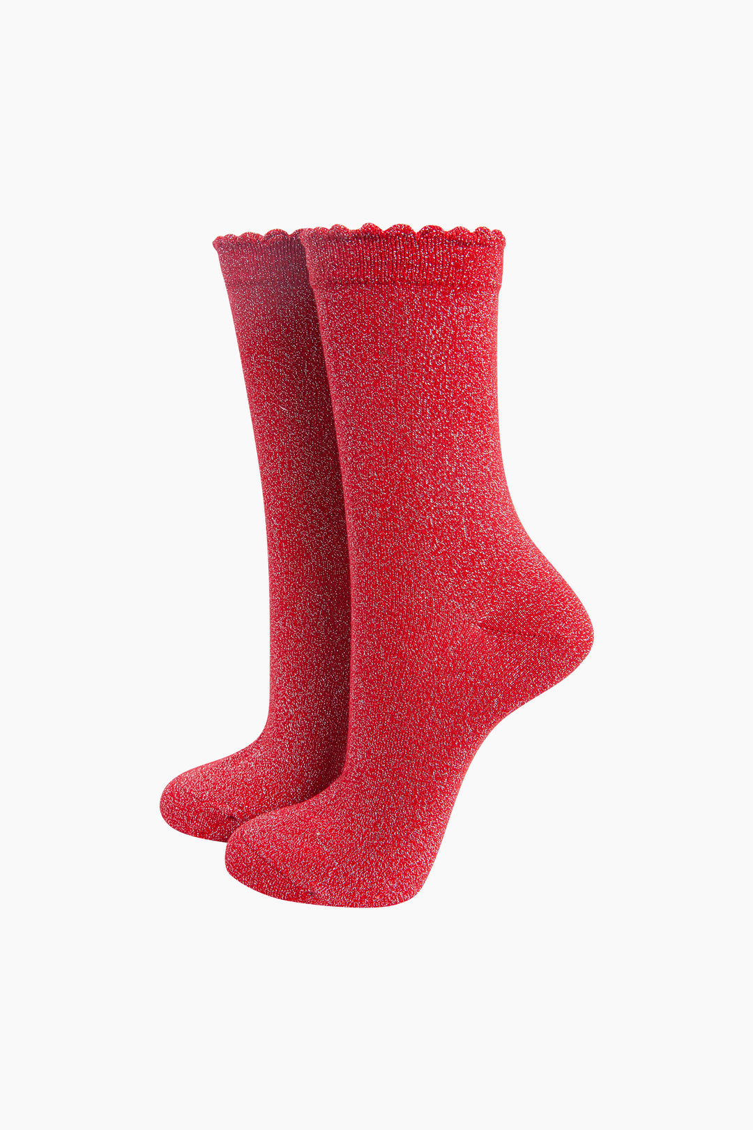 Plain-Combed-Cotton-Glitter-Socks-in-Red-Mannequin