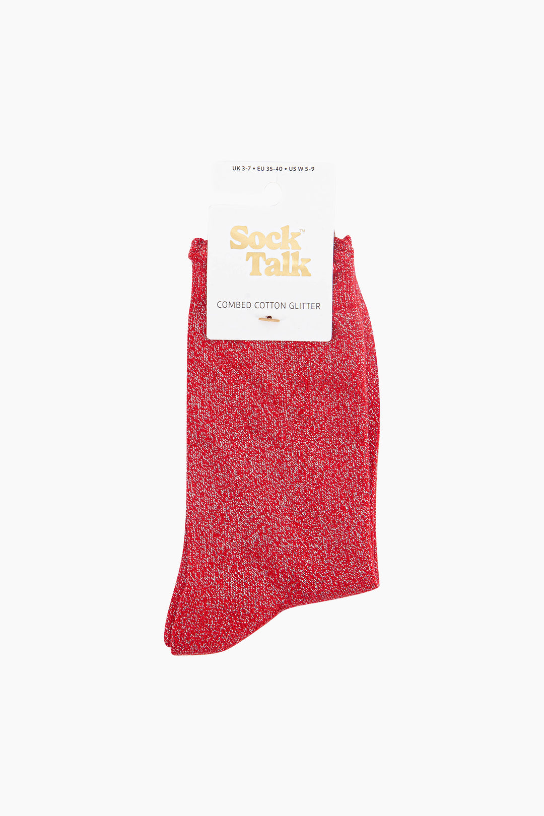 Plain-Combed-Cotton-Glitter-Socks-in-Red-In-Packaging