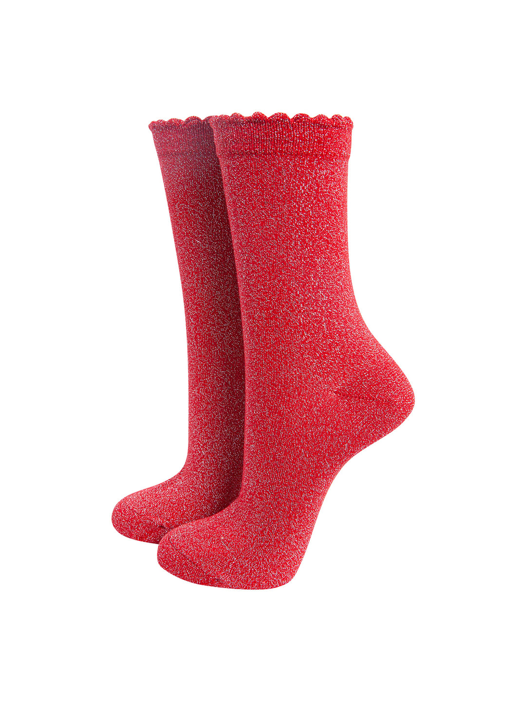 Plain-Combed-Cotton-Glitter-Socks-in-Red-Mannequin