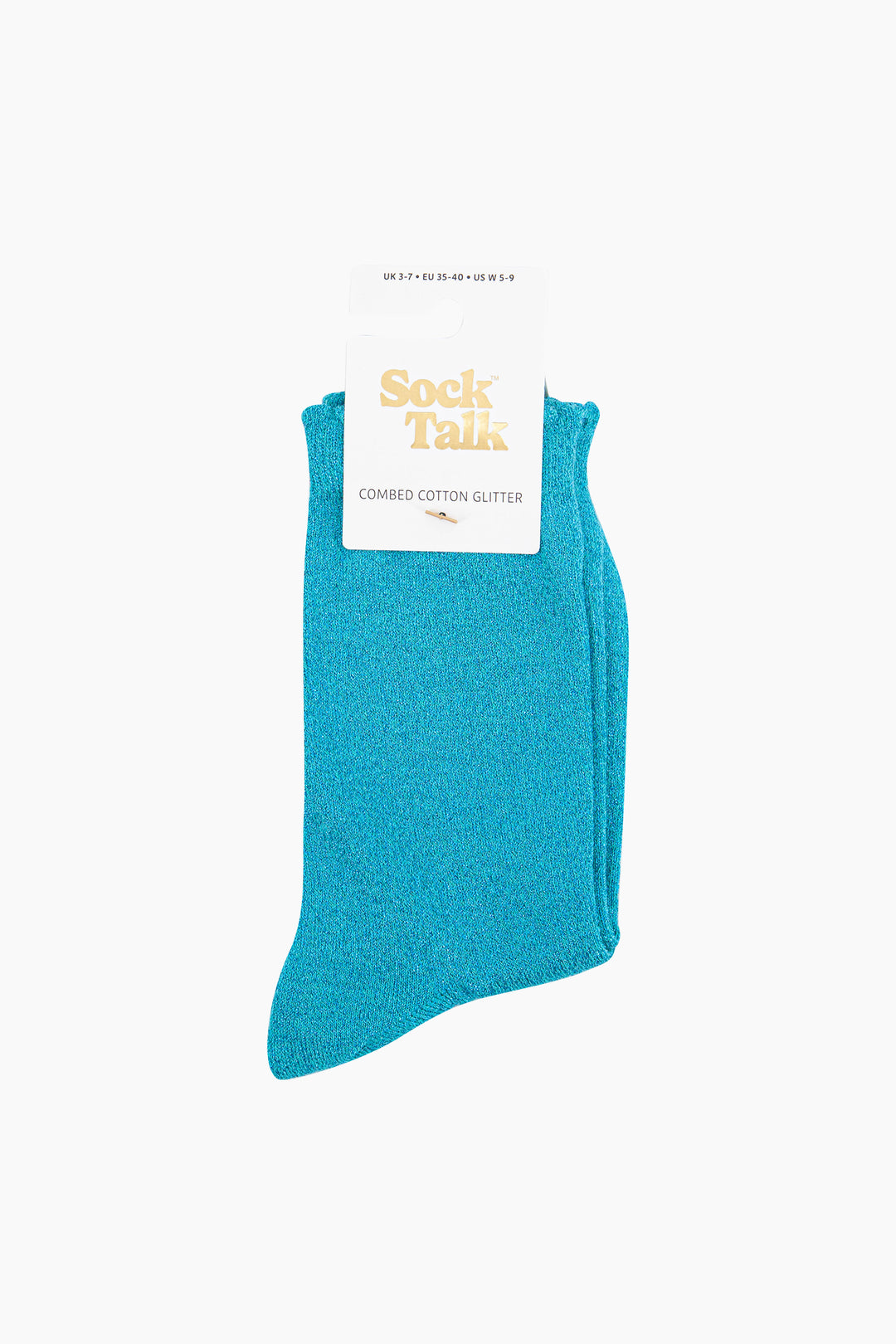 turquoise sparkly glitter socks with an all over shimmer