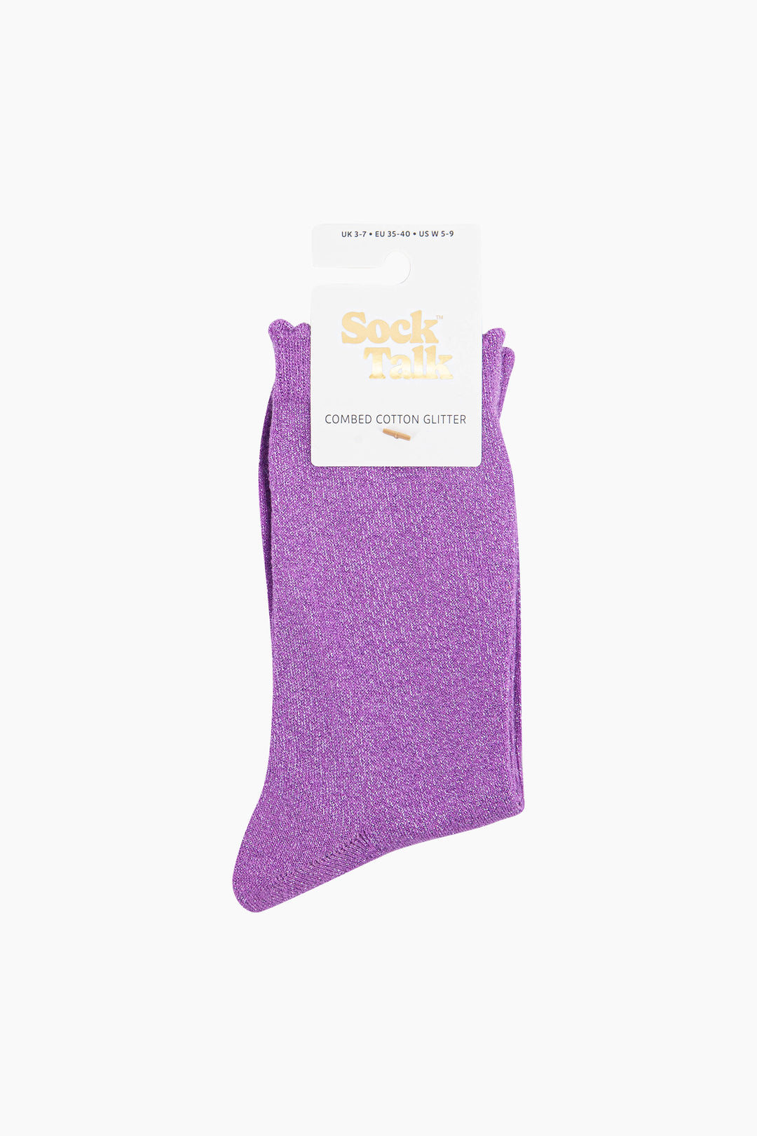 Plain-Combed-Cotton-Glitter-Socks-in-Violet-In-Packaging
