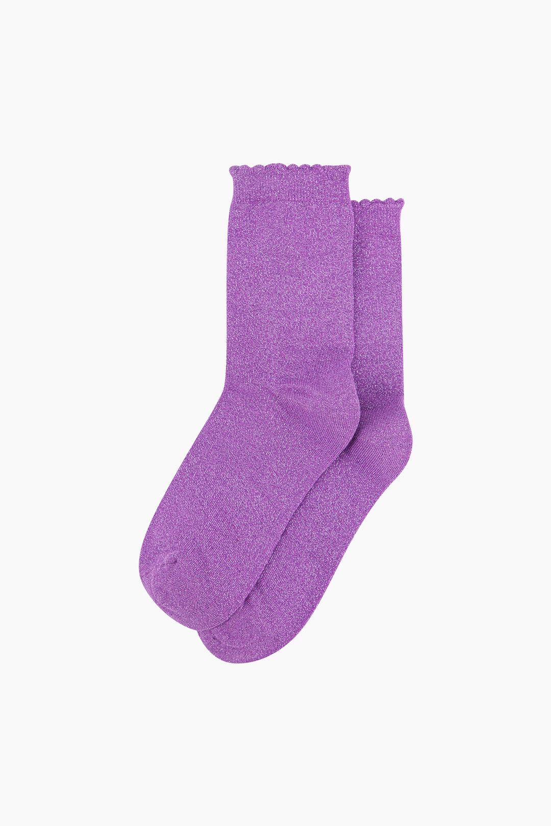 Plain-Combed-Cotton-Glitter-Socks-in-Violet-Lying-Flat