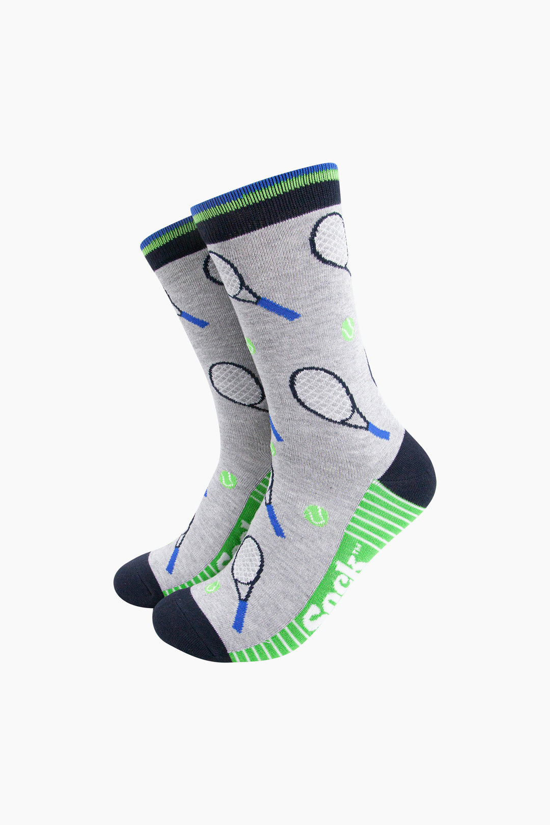 Sport-Bamboo-Crew-Socks-for-Men-Grey-Tennis-Mannequin