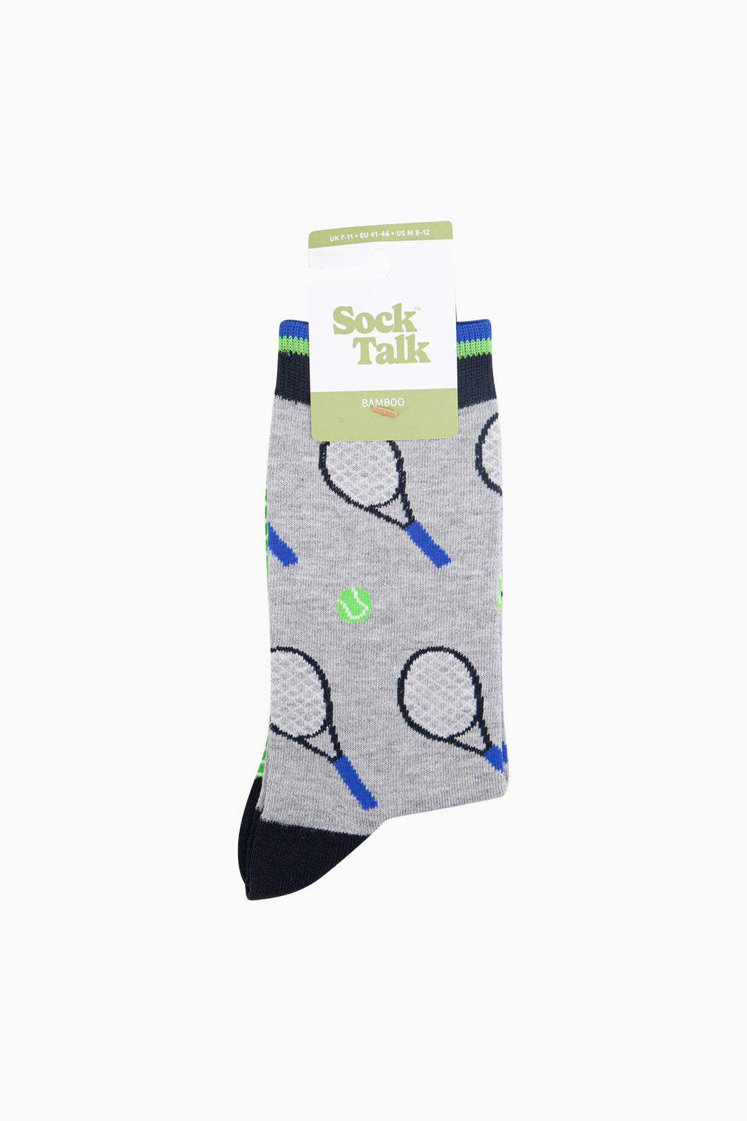 Sport-Bamboo-Crew-Socks-for-Men-Grey-Tennis-In-Packaging