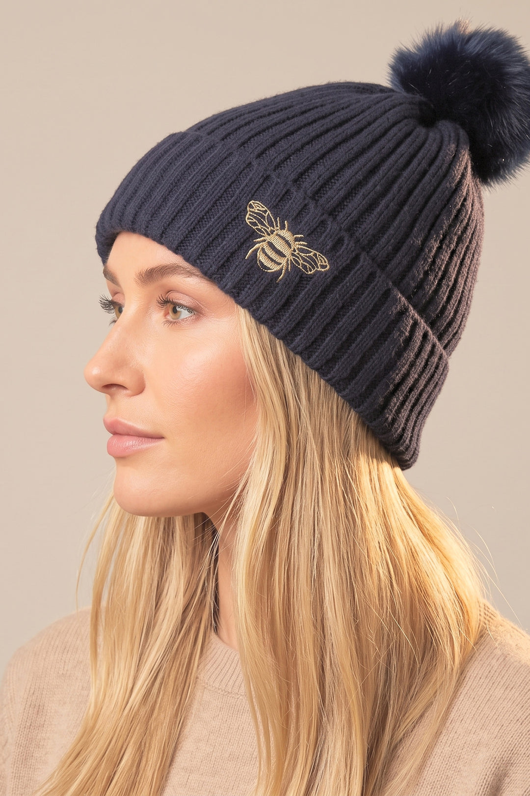 navy-blue-ribbed-pom-pom-embroidered-bee-hat