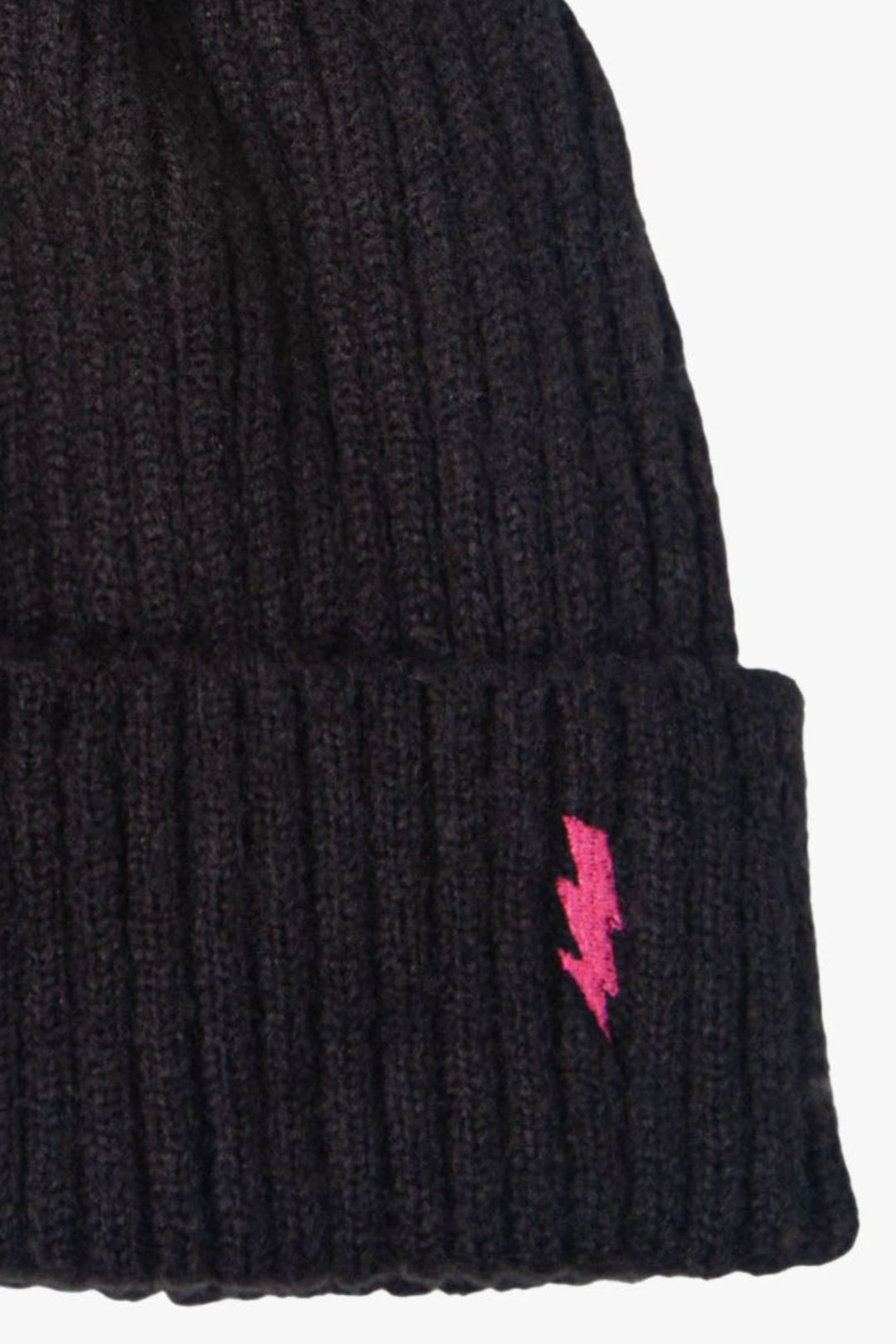 Black Fuchsia Lightning Bolt Embroidered Hat