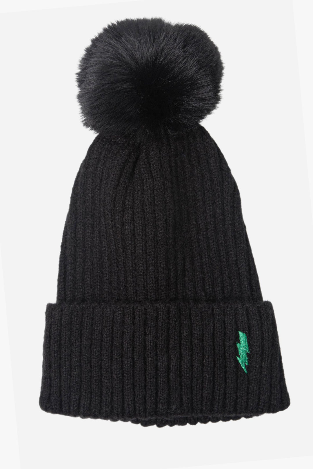 Black Green Lightning Bolt Embroidered Hat