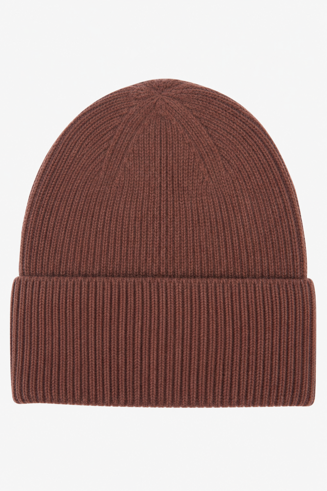 Brown-ribbed-beanie-hat
