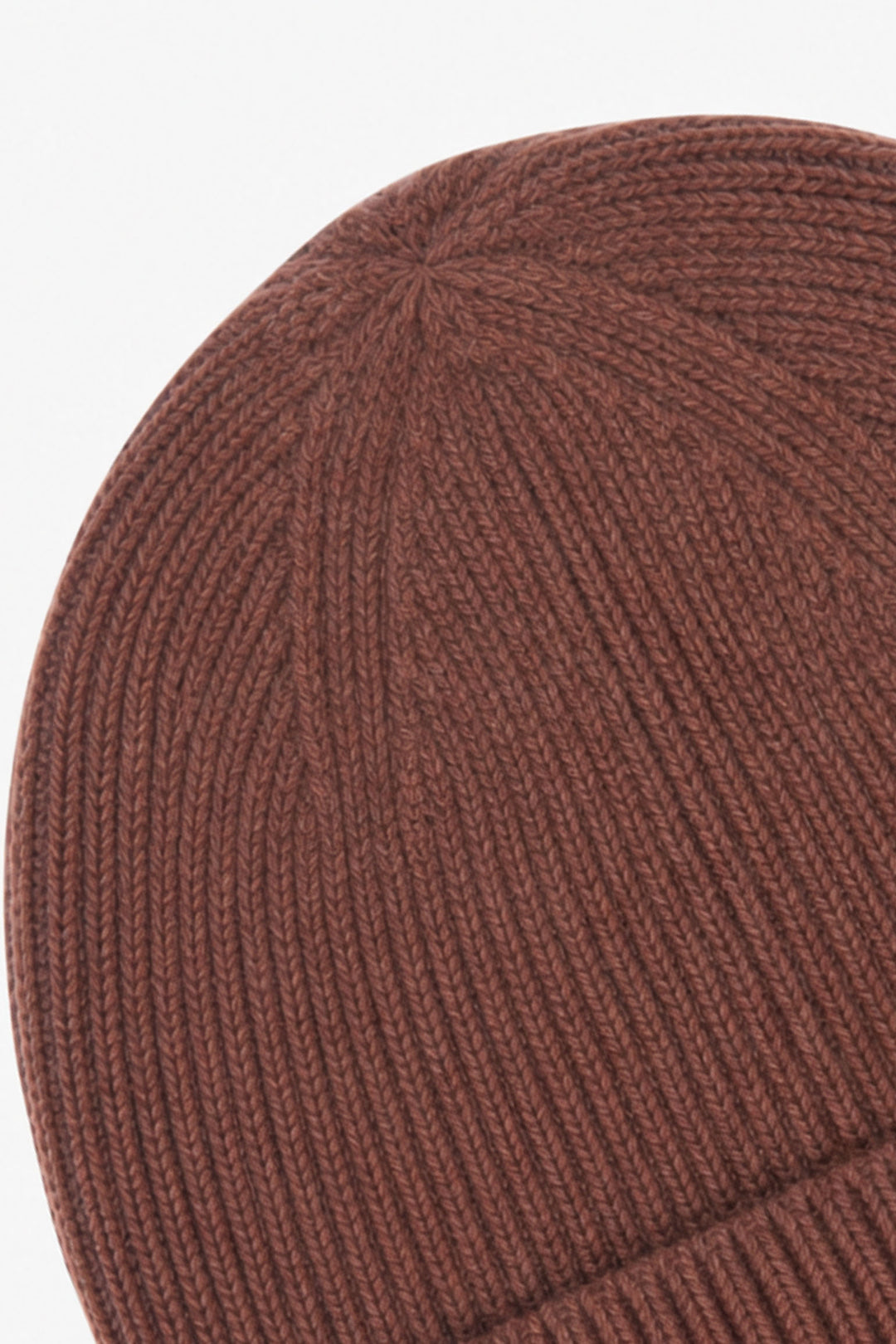 Ribbed-Knit-Men's-Beanie-Hat-in-Brown
