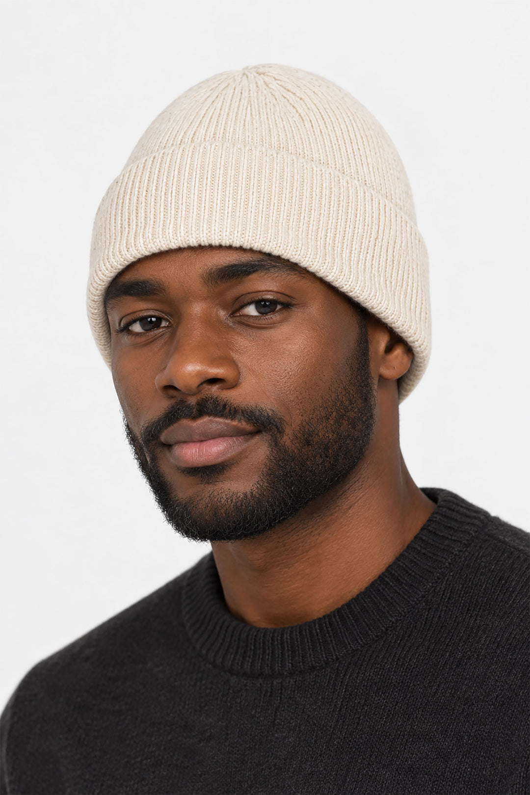 Ribbed-Knit-Men's-Beanie-Hat-in-Cream