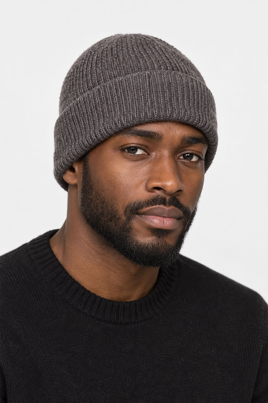 Ribbed-Knit-Men's-Beanie-Hat-in-Grey