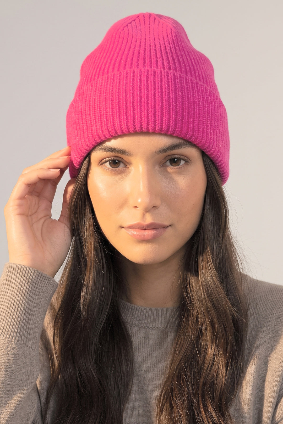fuchsia-ribbed-beanie-hat
