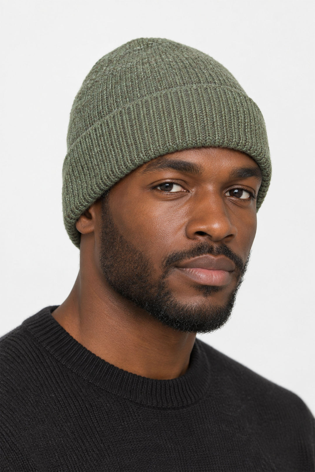 Ribbed-Knit-Men's-Beanie-Hat-in-Khaki