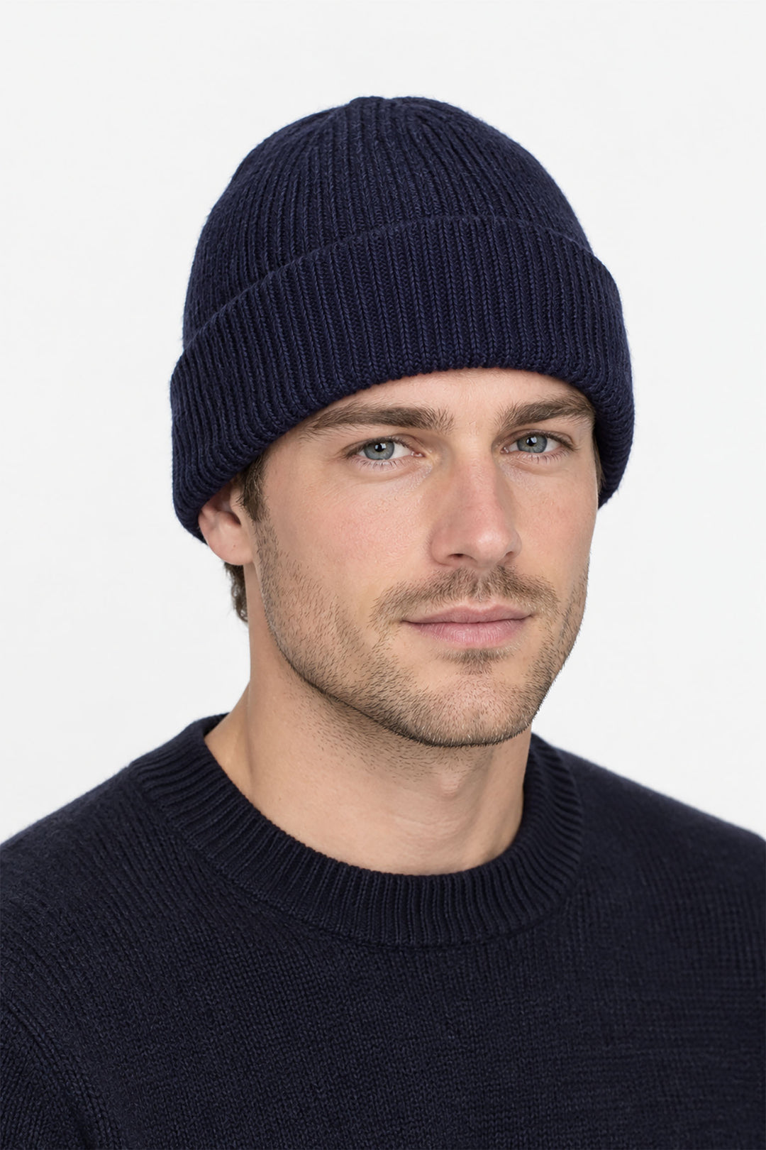 Ribbed-Knit-Men's-Beanie-Hat-in-Blue
