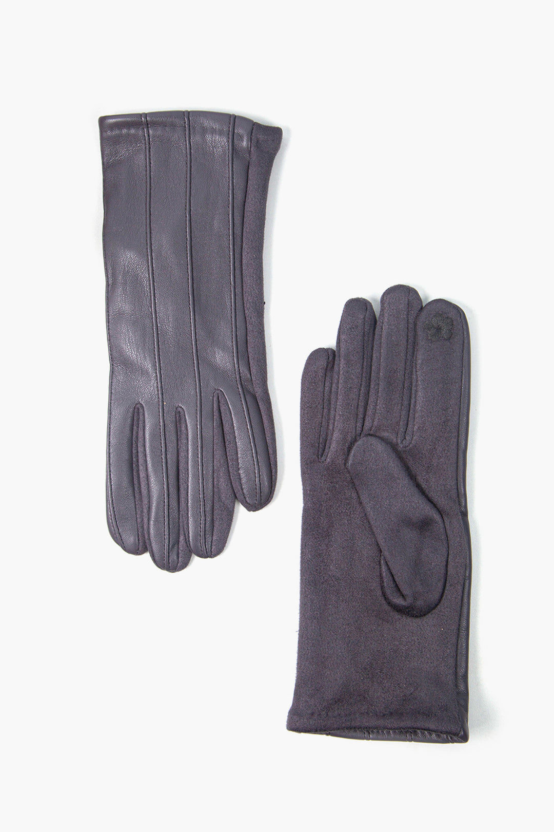 Dark Grey PU with Vertical Stitching Gloves