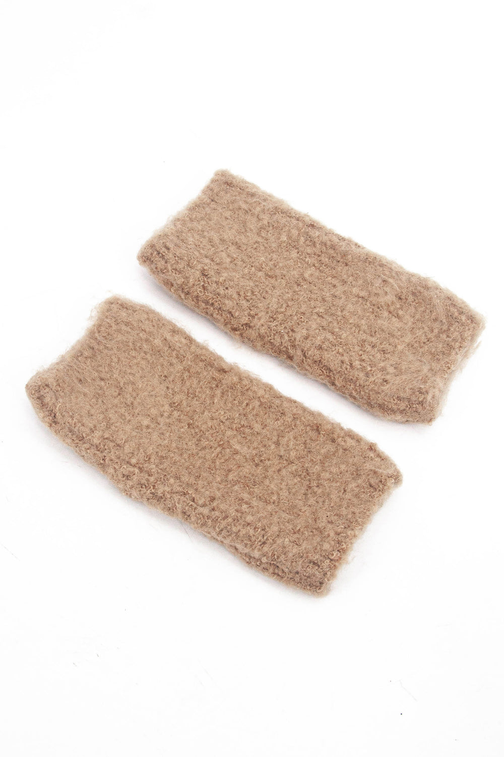 neutral knitted winter wrist warmers