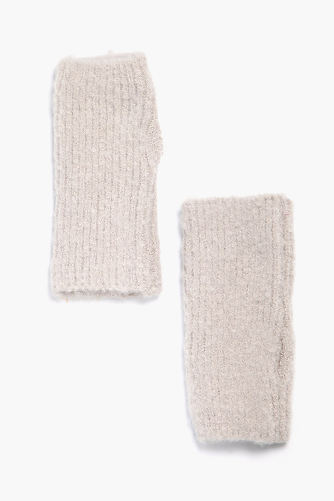 Cream Plain Textured Knitted Wrist Warmers