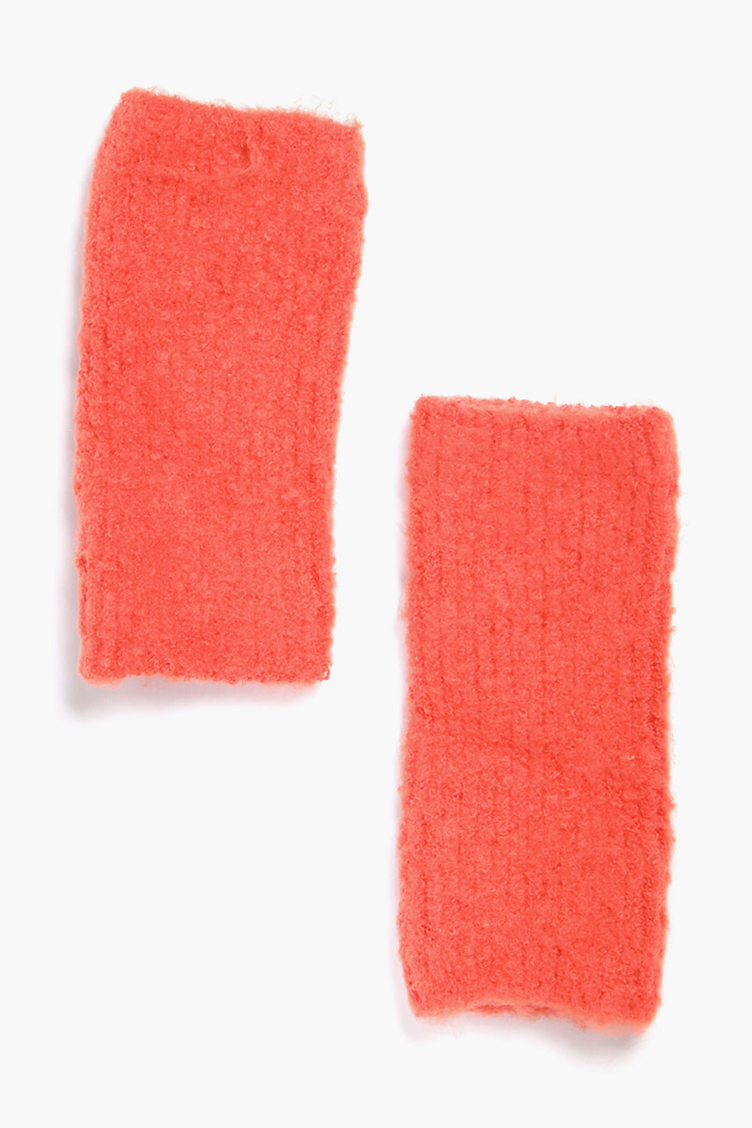 Orange Plain Textured Knitted Wrist Warmers