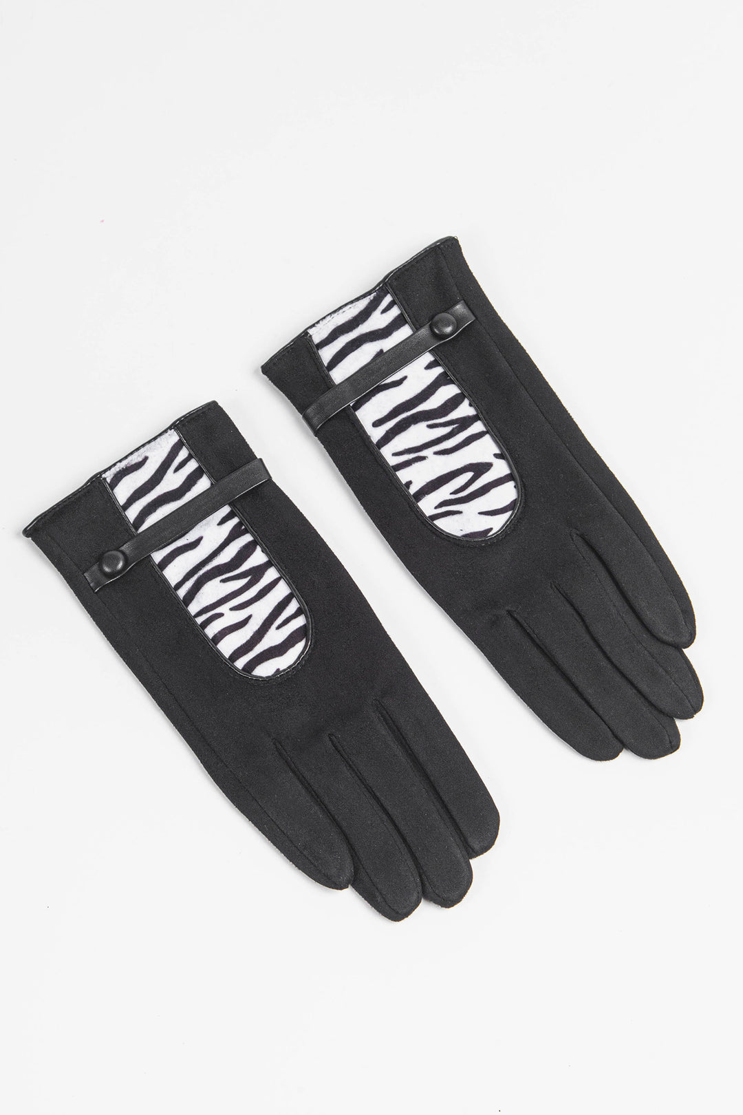 Black Zebra Print Insert Gloves
