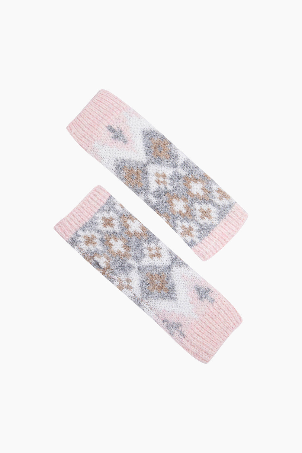 Nordic-Print-Wrist-Warmer-in-Light-Pink/Grey